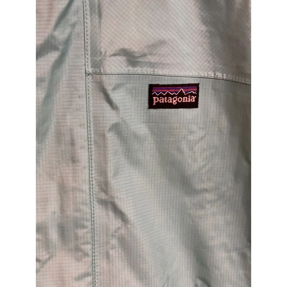 Patagonia Girls XXL 16-18 H2No Rain Jacket Mint Green Hooded Waterproof Shell